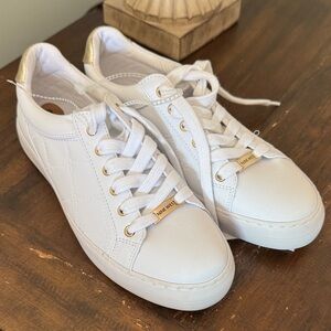 Nine West White and Gold Sneakers